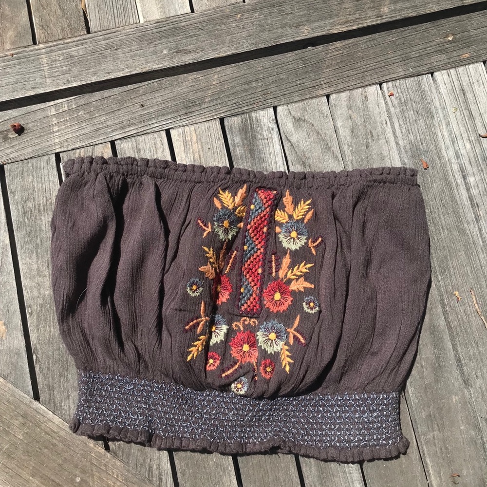 Free people tube top embroidered size XS